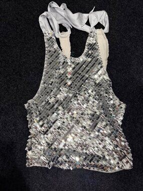 new with tags new nwt free people we the free disco sequin halter top boho size